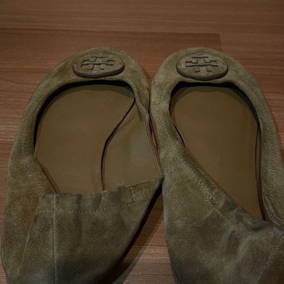 Tory Burch Minnie Travel Ballet Flats – Dark Tiramisu Cognac Suede – Size 9 - Picture 6 of 8